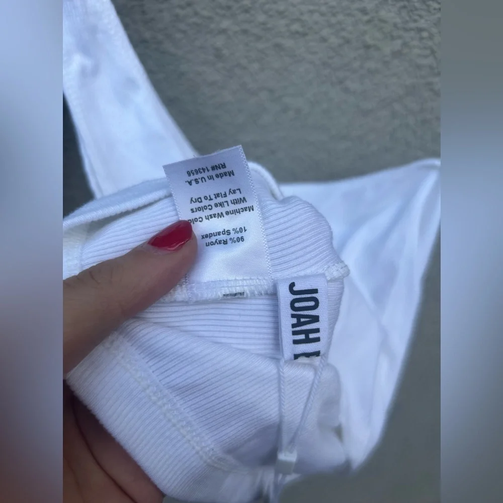 Joah Brown Single Strap Crop Tank in White NWT ! - Picture 3 of 7